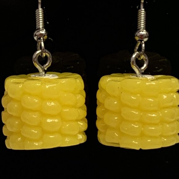 Corn Earringn, Picnic Earring, Gift Idea, Funny Food Earring, Silly Earring, Cor - Picture 1 of 5